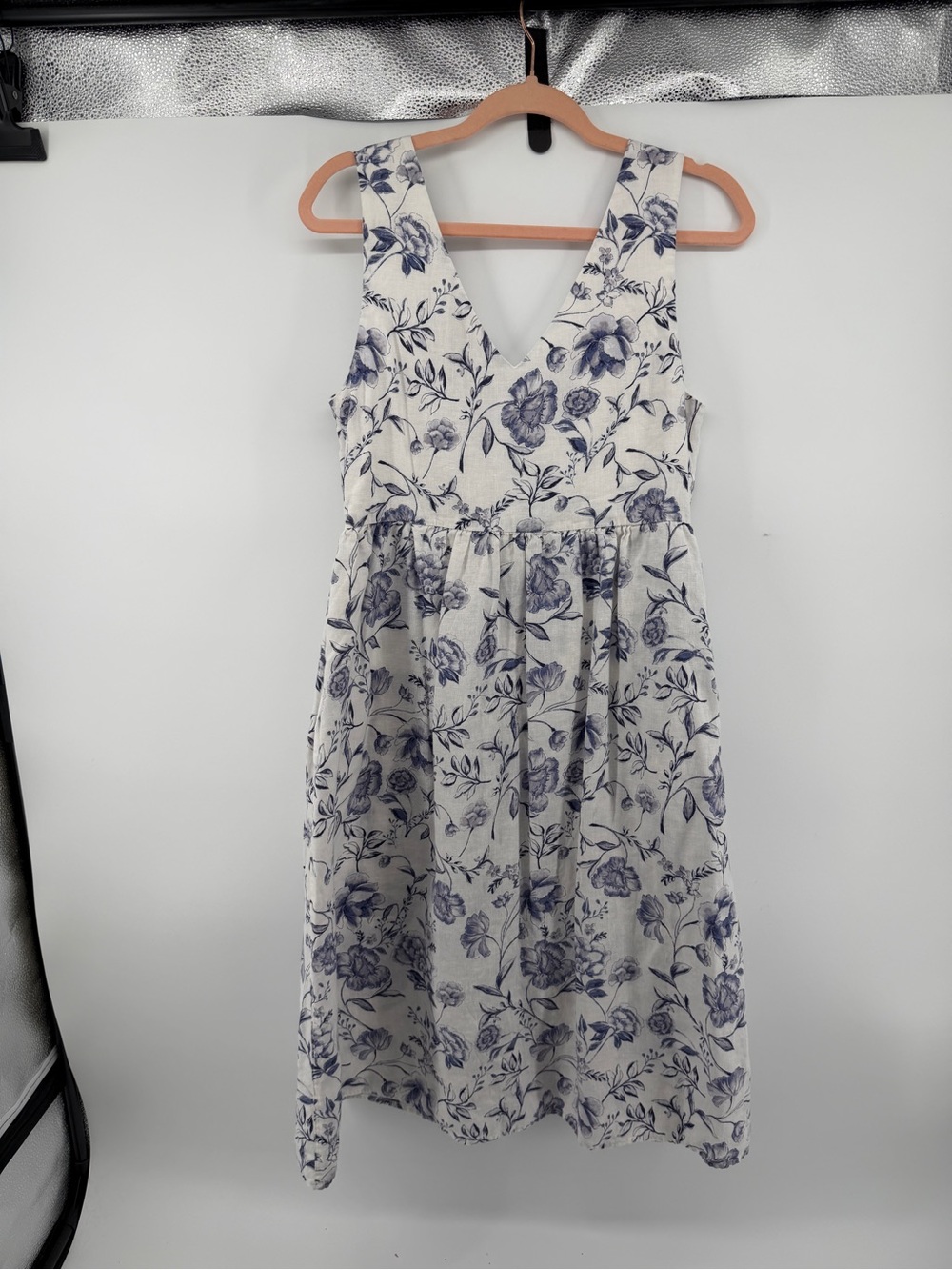 Cynthia Rowley Cottagecore Coquette Linen Floral Button Front Midi Sundress Sz6 - Picture 6 of 12